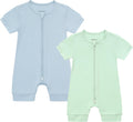 JunNeng Baby Boy Girl Summer Sleeper Zipper Romper 2 Pack
