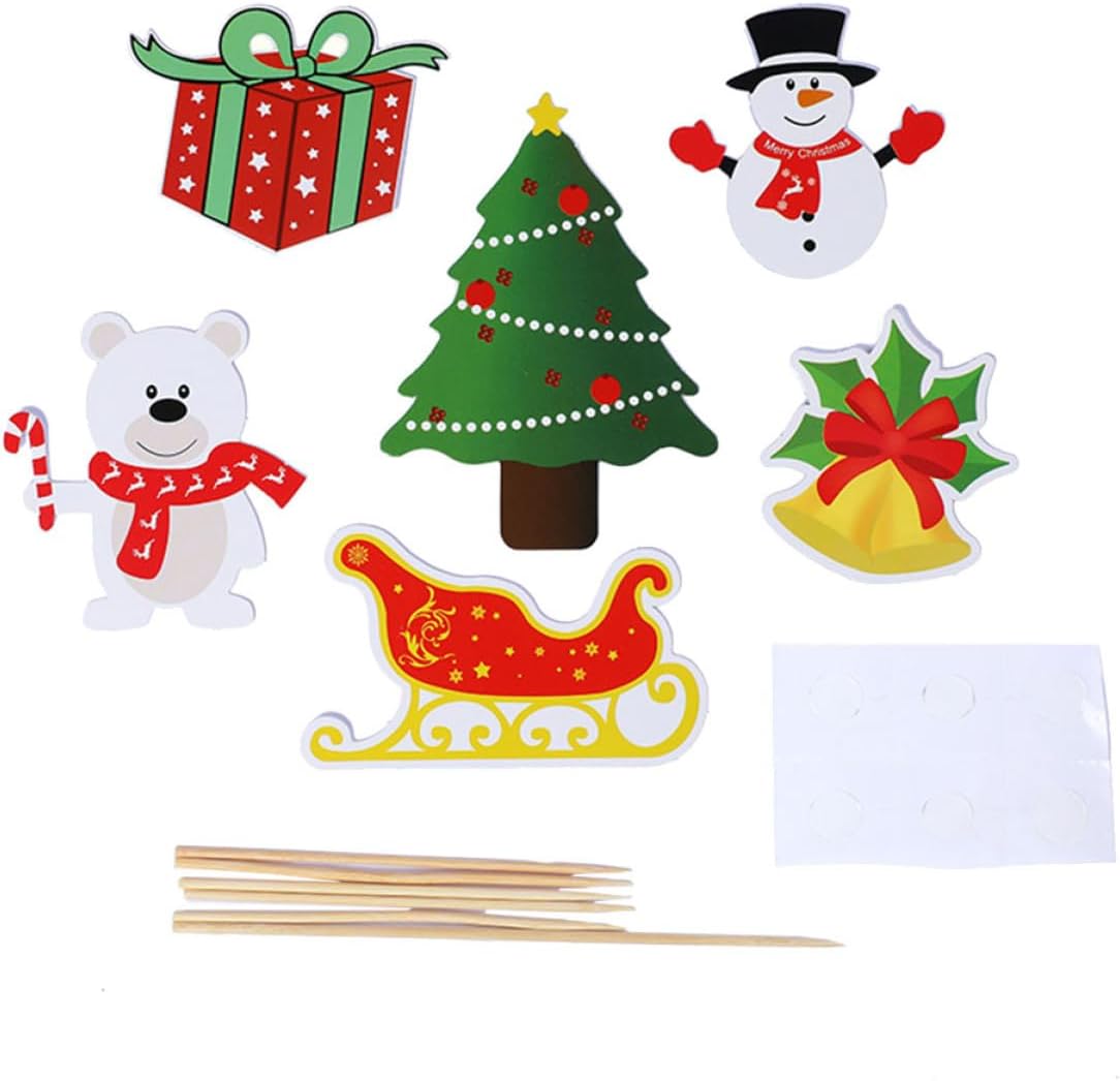 Christmas Tree Snowman Food Picks Set by Ciieeo