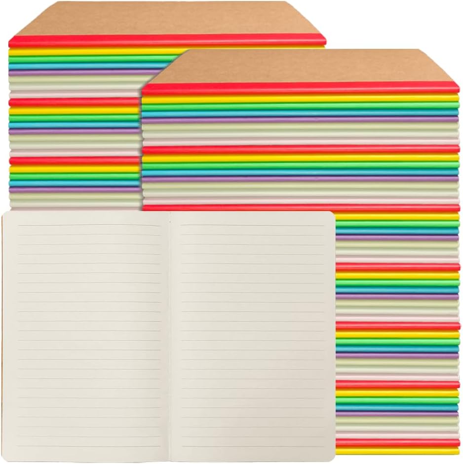 TAZQINCO A5 Lined Kraft Notebooks Bulk for Students and Office