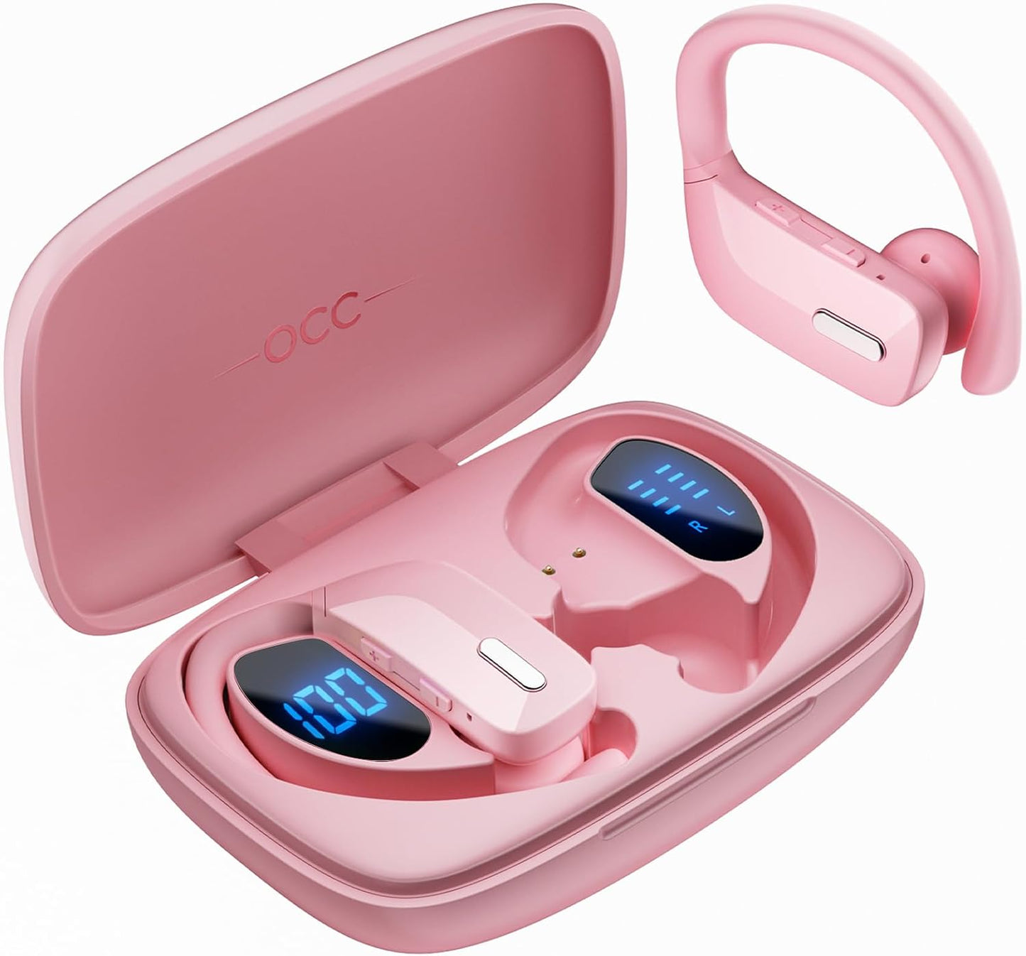 80Hrs Wireless Sport Headphones, IP7 Waterproof, ENC, Pink