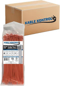 Kable Kontrol Orange Zip Ties 11 in Bulk Pack - Durable 50 lb Tensile