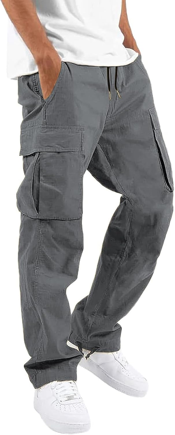 HUNGSON Mens Cargo Pants for Casual Hiking and Daily Wear