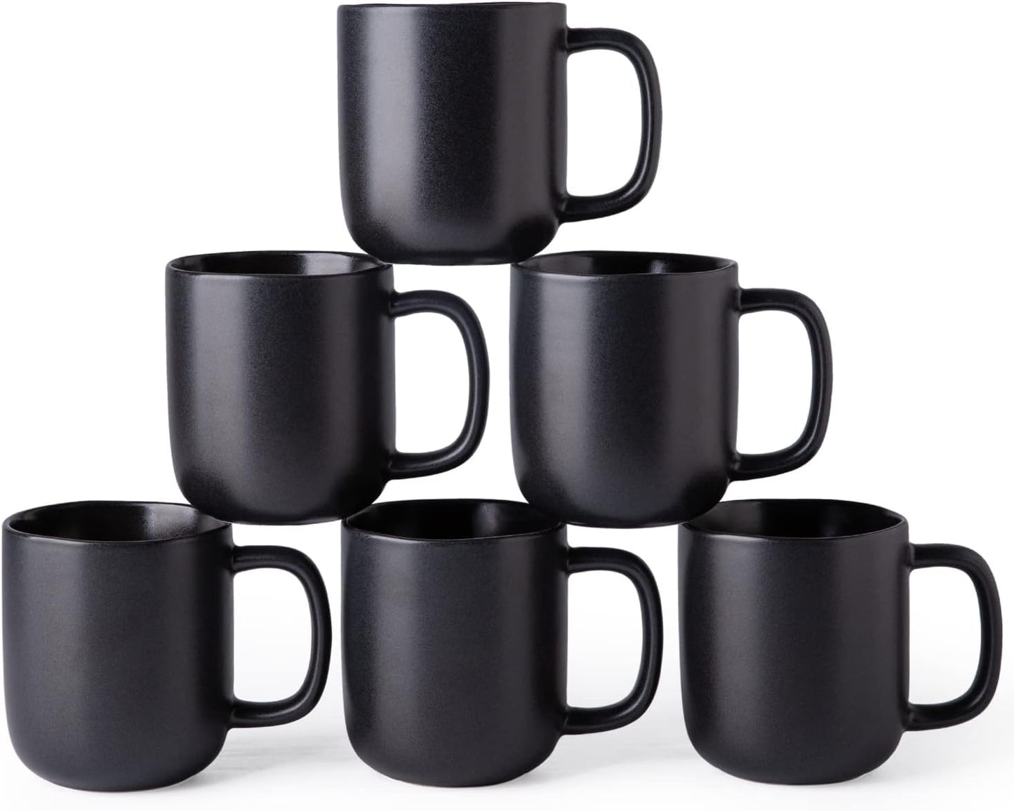 Stylish 14oz Ceramic Coffee Mugs Set of 6 for Home & Office