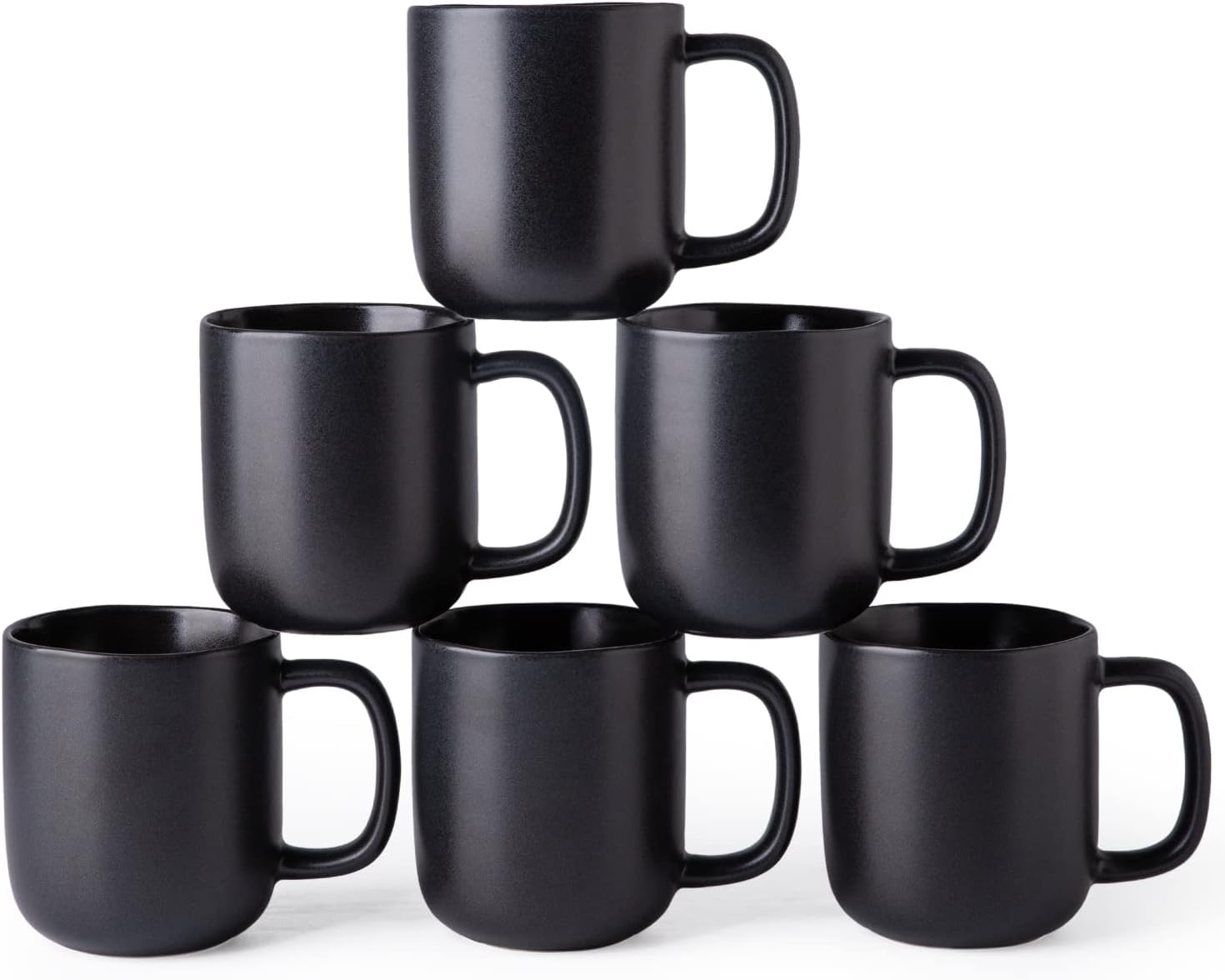 Stylish 14oz Ceramic Coffee Mugs Set of 6 for Home & Office