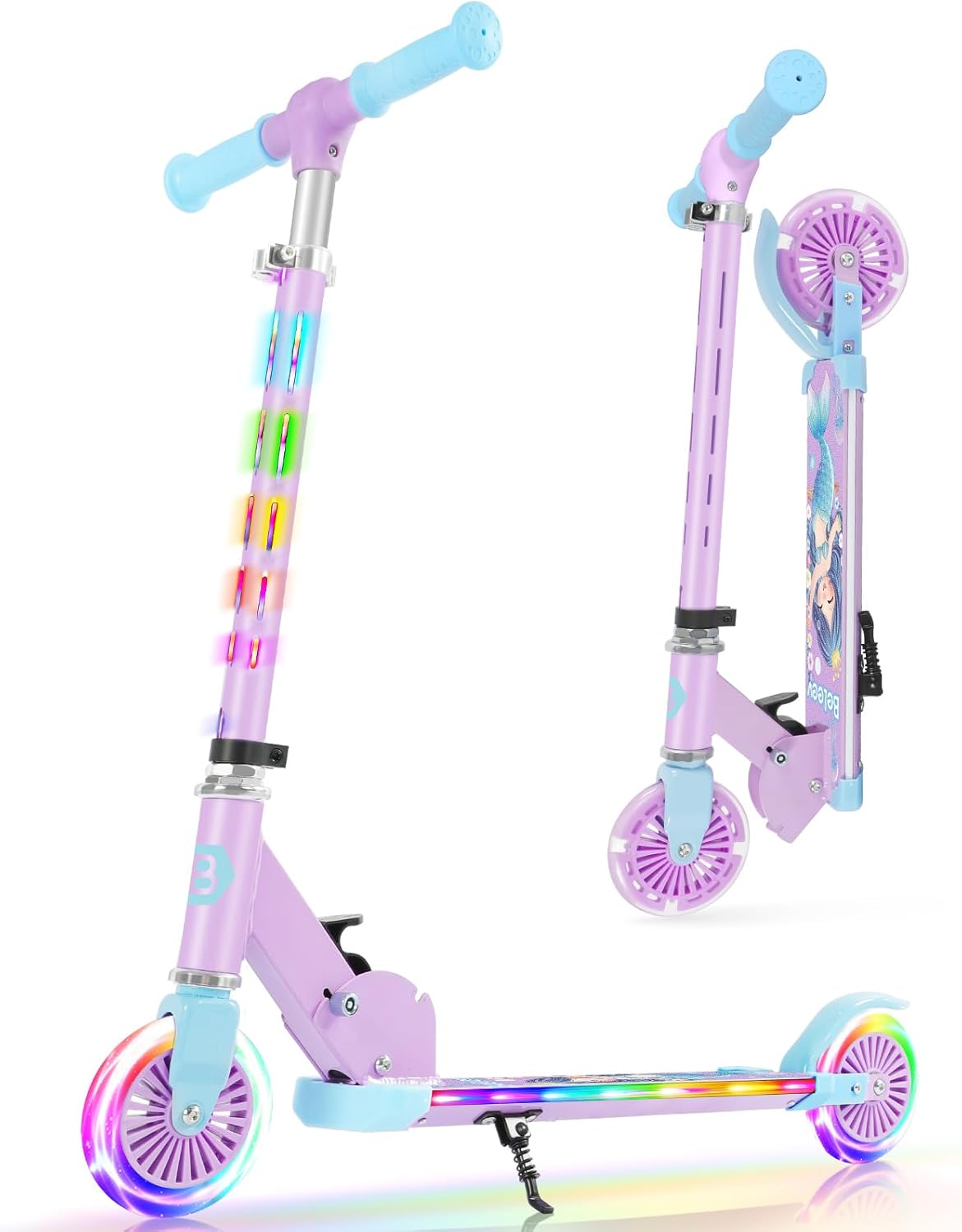 BELEEV V3 Scooter for Kids with Light-Up Wheels and Adjustable Height