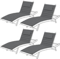Olefin Quilted Lounge Cushion Set of 4 - Water-Resistant Patio Pads