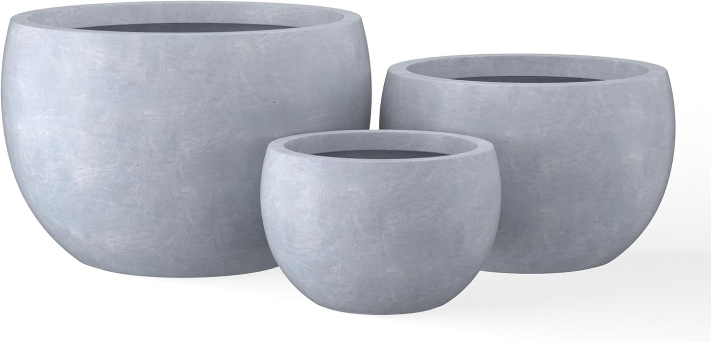 Stylish Concrete Planter Set of 3 for Indoor and Outdoor Use