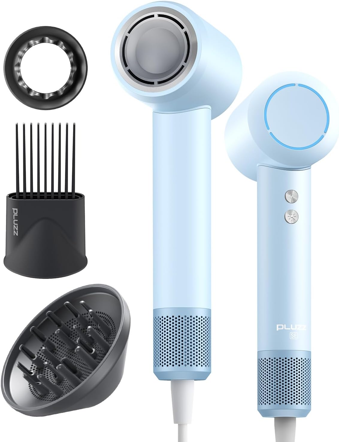 PLUZZ Hair Dryer with Comb & Diffuser for Curly Hair Lovers