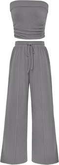 PRETTYGARDEN Womens 2 Piece Ribbed Knit Set - Comfortable Summer