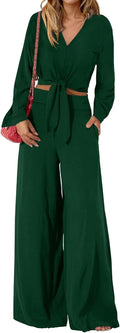 PRETTYGARDEN Women's 2 Piece Outfits 2025 Fall V Neck Set - Chic S=US