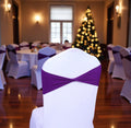 Spandex Chair Sashes 75 Pack Purple - Stretch Bands for Events