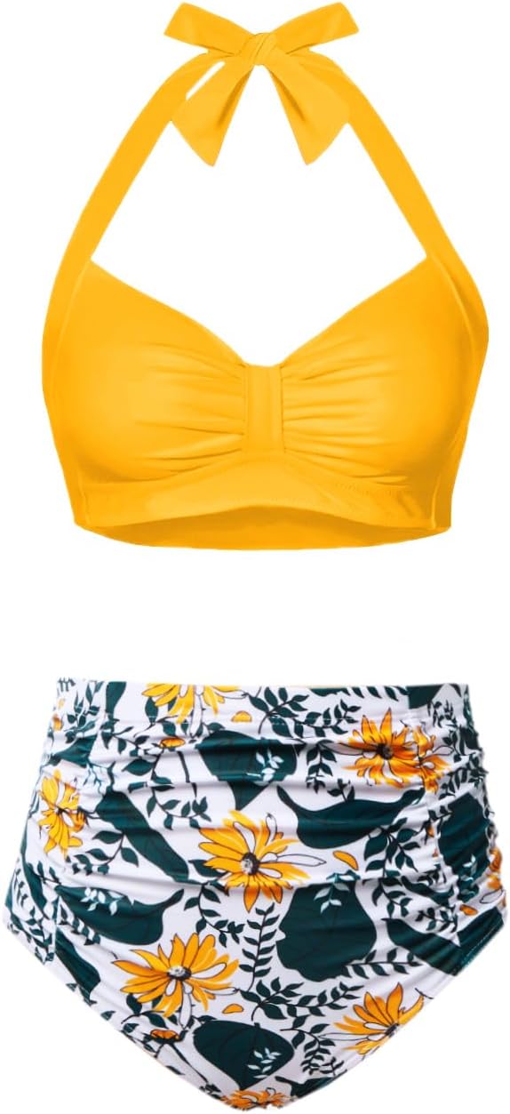High Waisted Bikini Set for Women with Tummy Control Design