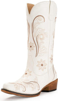 Cowboy Boots For Women Mid Calf Cowgirl Boots Embroidered Snip Toe