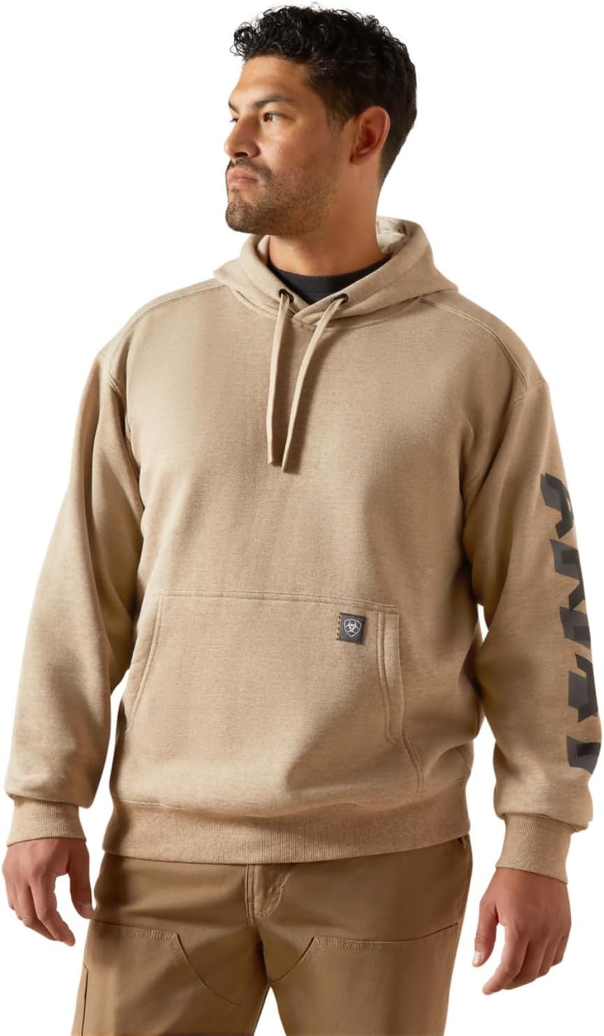 ARIAT mens Rebar Lightweight Logo Hoodie for All-Season Comfort