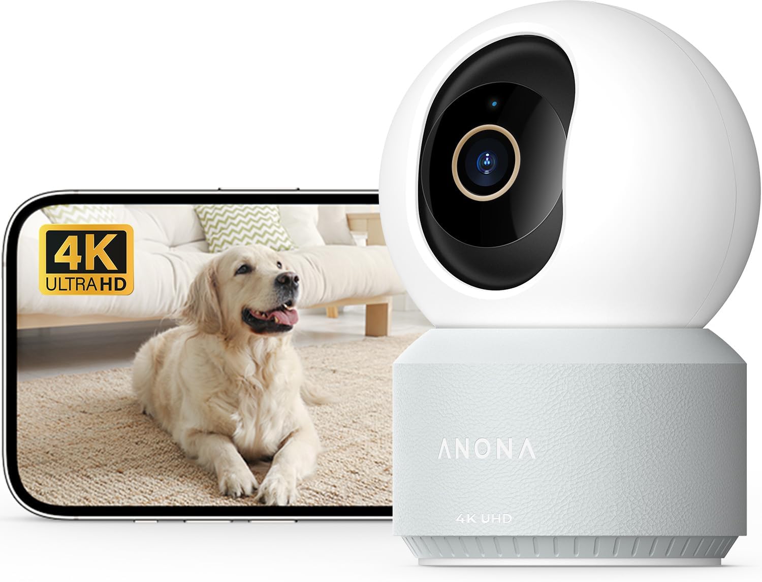 Anona Pano 4K UHD Indoor Camera with 360 Pan-Tilt Features