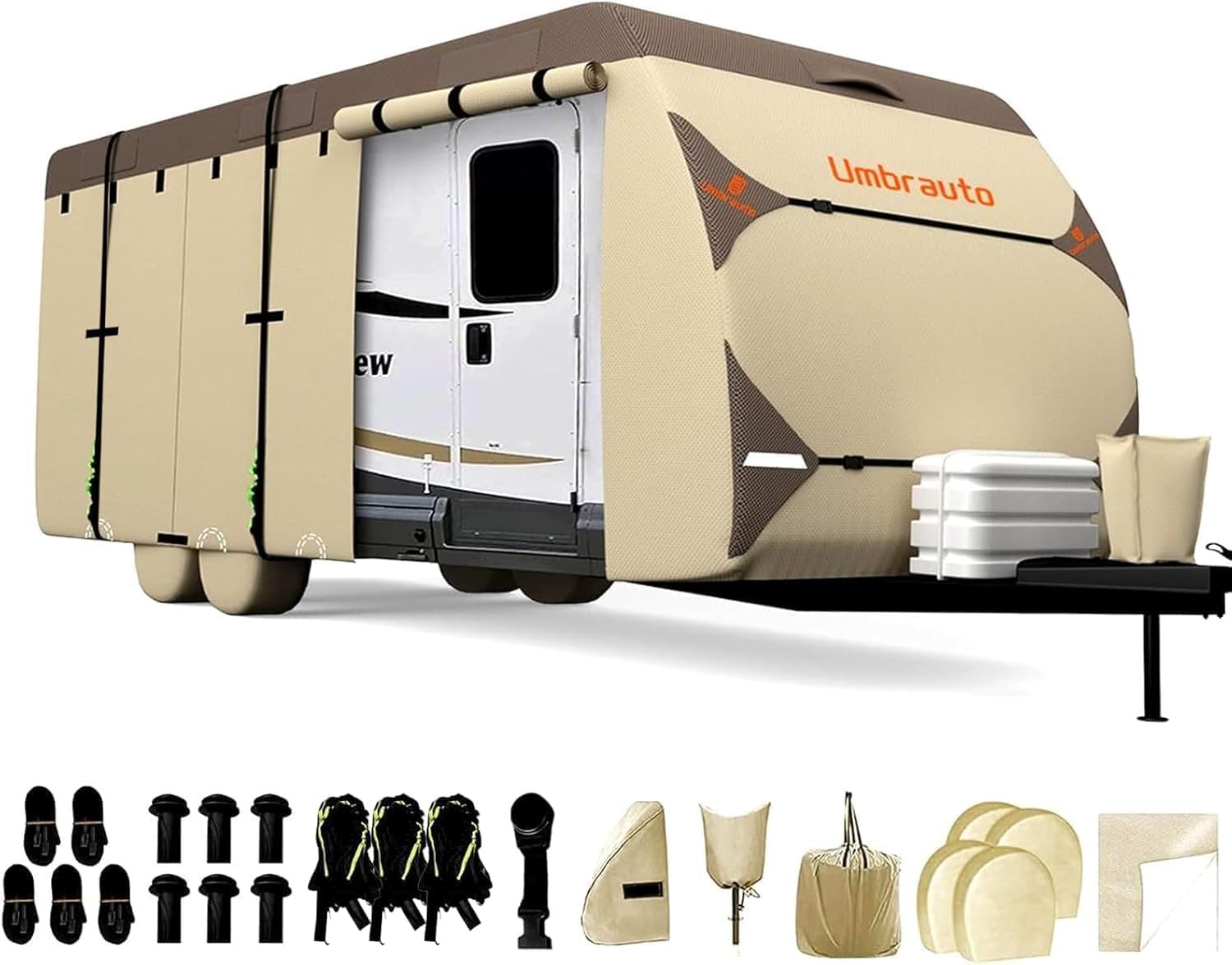 Umbrauto Travel Trailer RV Cover for 33ft-35ft Campers - Durable