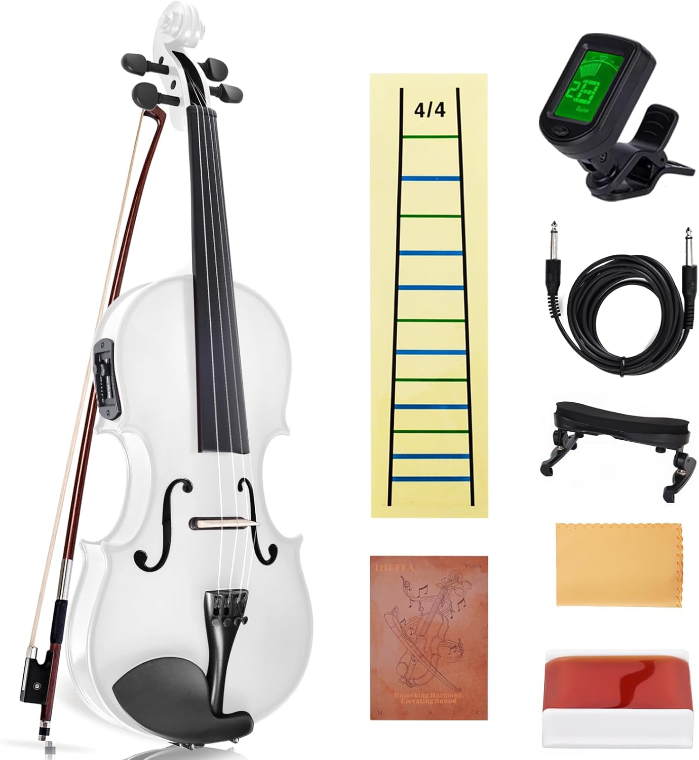 Electric Acoustic Violin with Ebony Accessories and Case