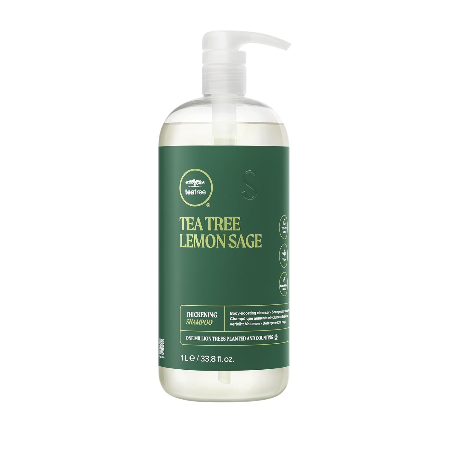 Tea Tree Lemon Sage Thickening Shampoo for Fine Hair Volume Boost