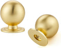 24 Pack Brushed Brass Cabinet Knobs Round Dresser Knobs - Modern