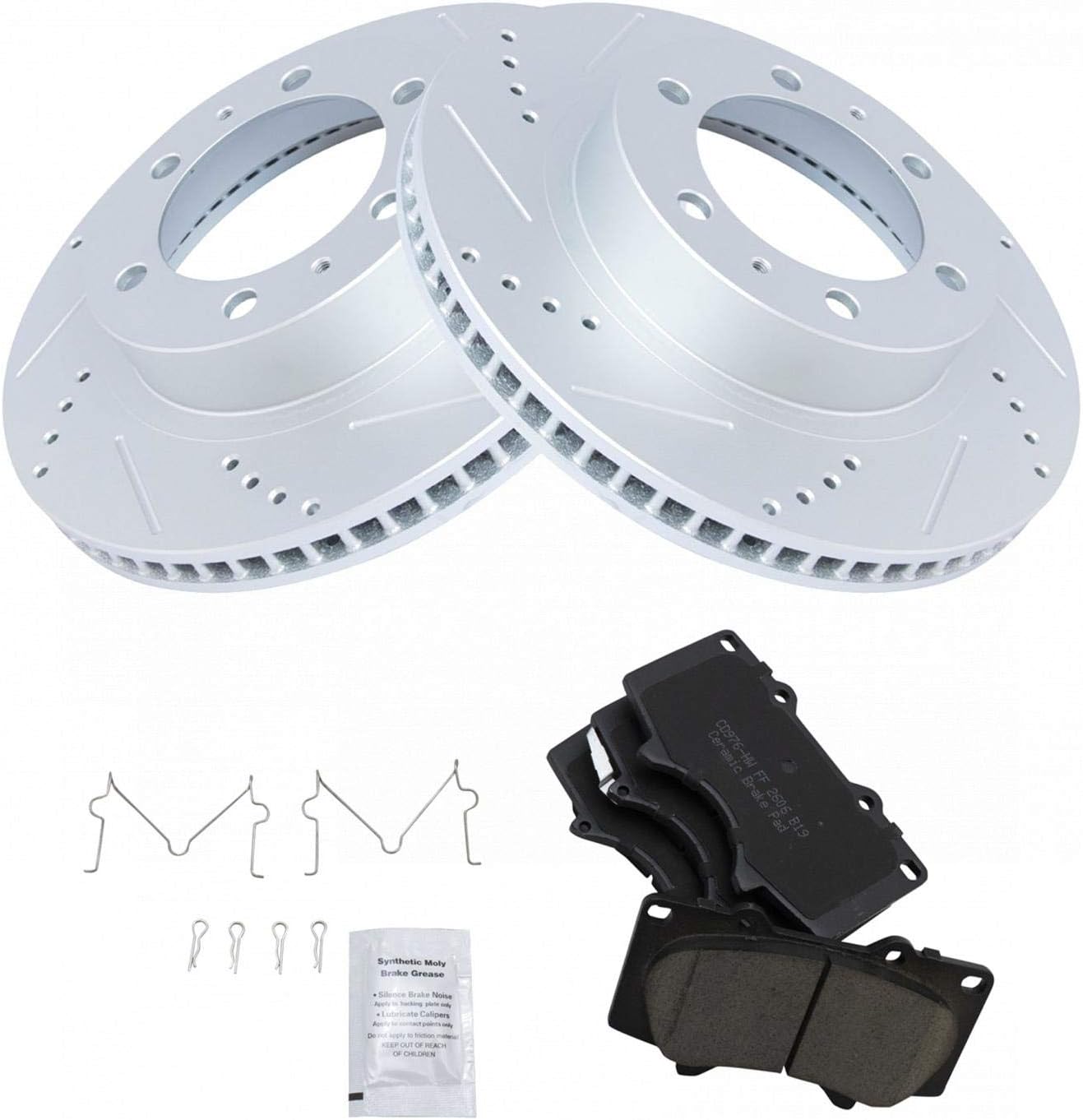 TRQ Front Performance Brake Pad & Rotor Kit for Toyota Vehicles