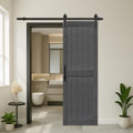 S&Z TOPHAND 28in x 84in Deep Gray MDF Barn Door - Ready in 60 min