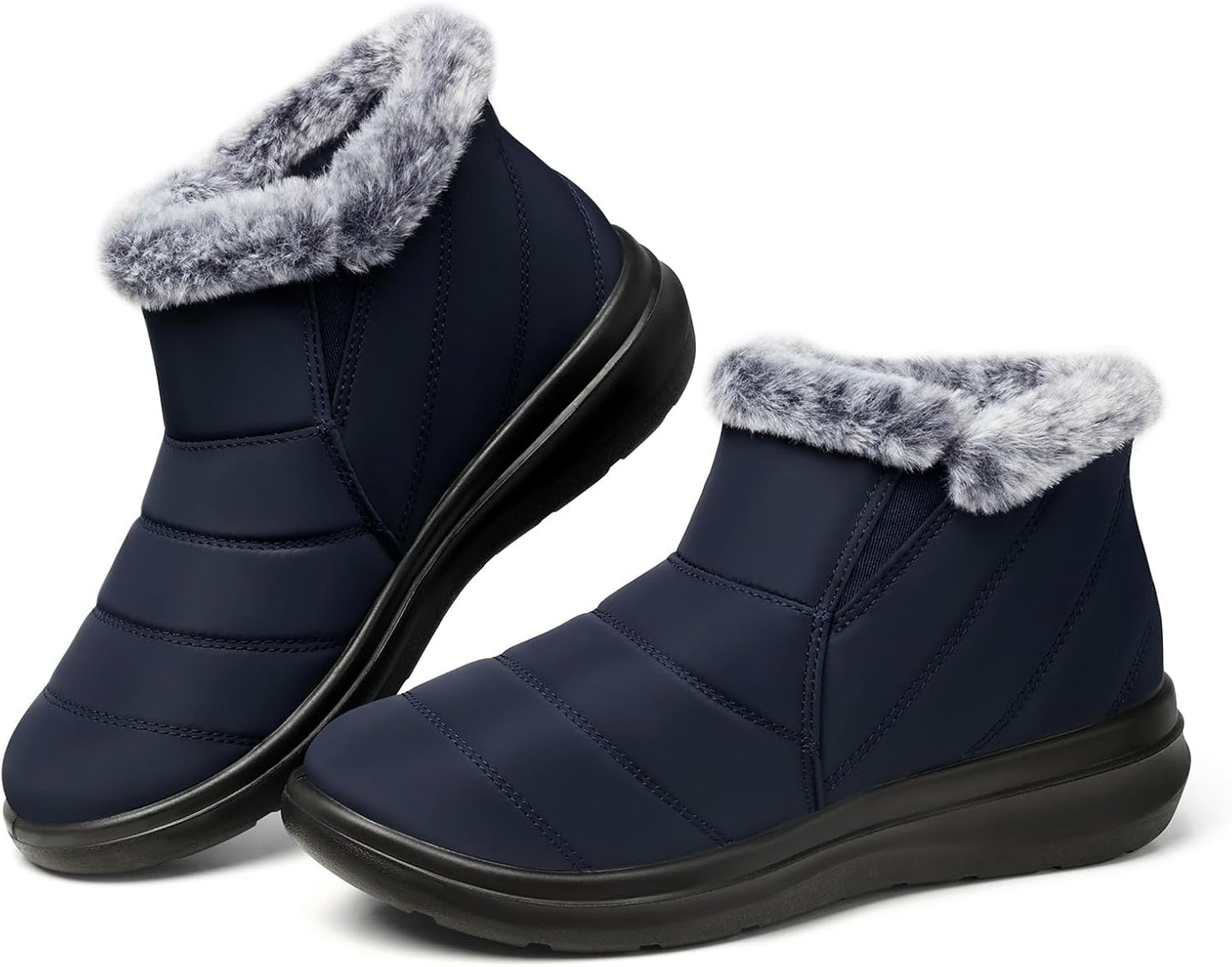 Winter Waterproof Boots for Women: Insulated Ankle Fur Lined