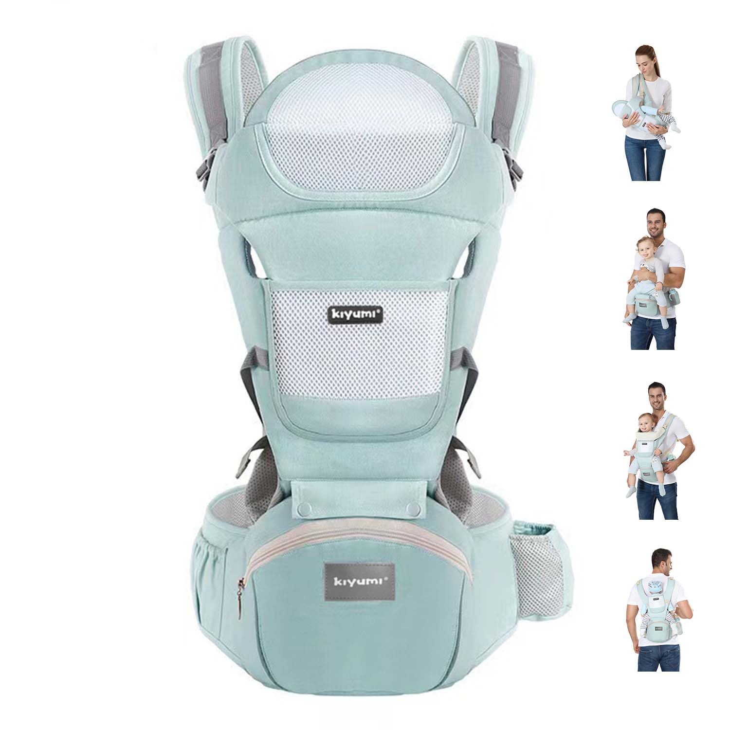 KIYUMI Baby Carrier with Hip Seat for Newborn to Toddler Comfort