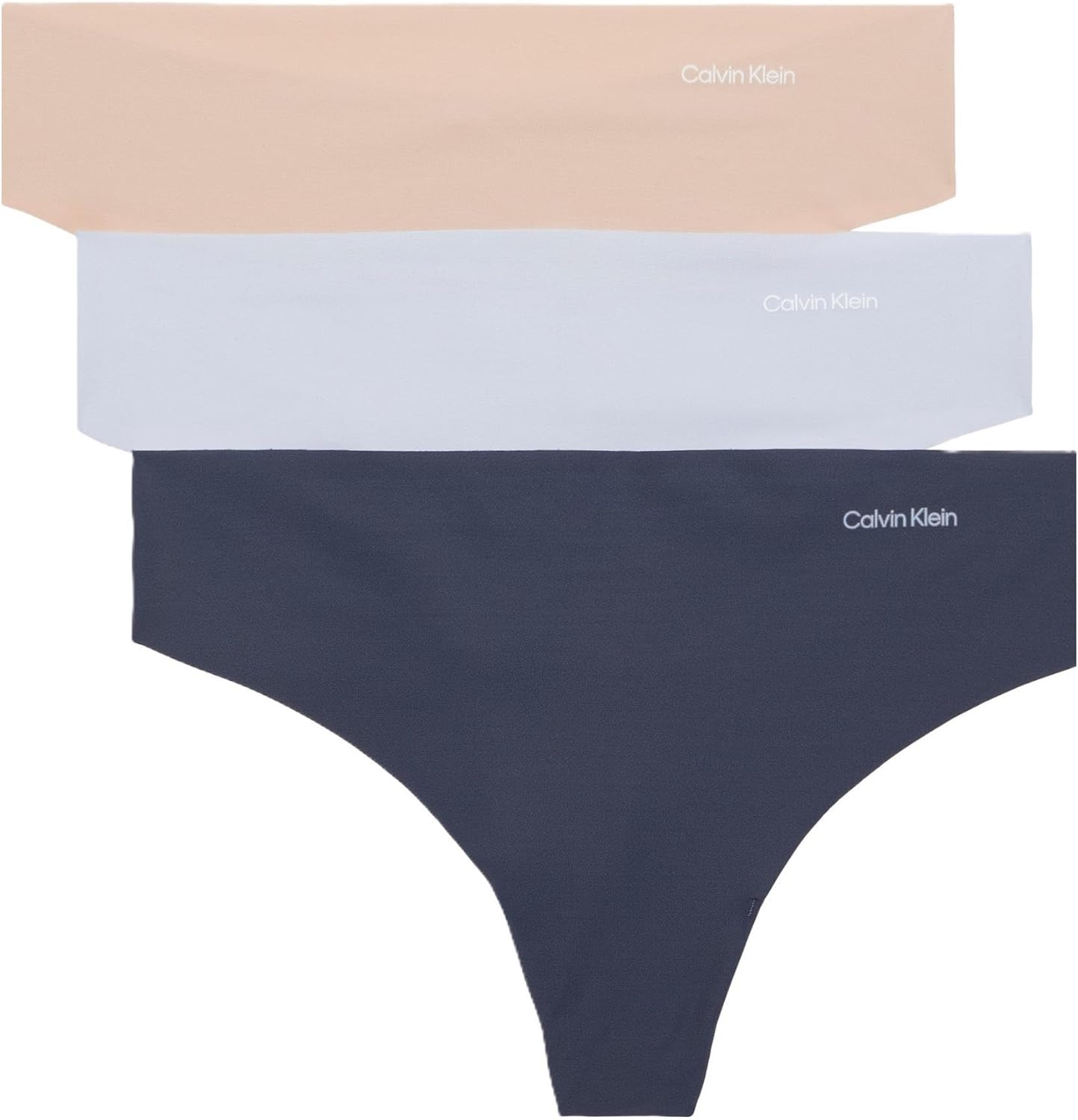 Calvin Klein Women's Invisibles Seamless Thong Panties, 3 Pack