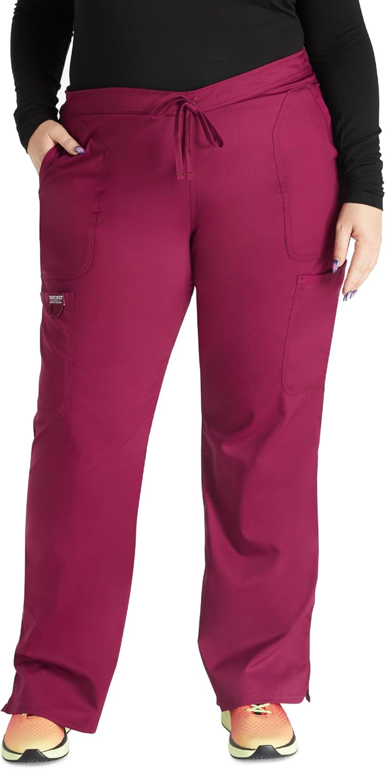 Cherokee Scrubs for Women Mid Rise Flare Drawstring Pants