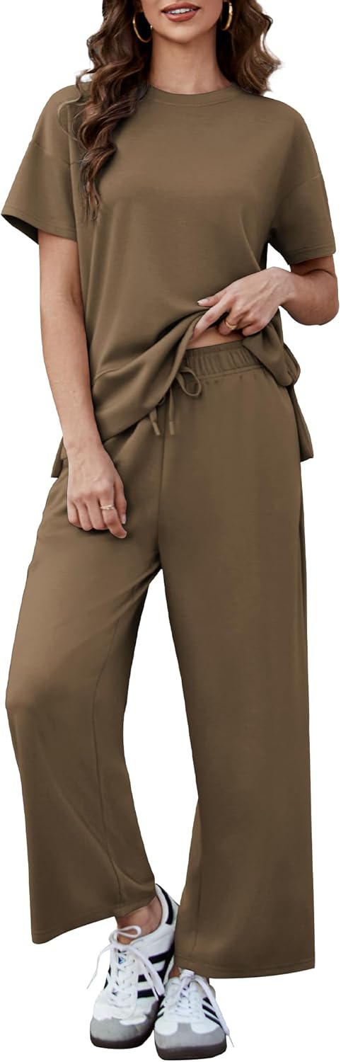 PINSPARK 2 Piece Matching Lounge Set for Women Summer Style