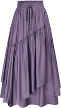 Scarlet Darkness Renaissance Long Skirt - Layered Pirate Maxi