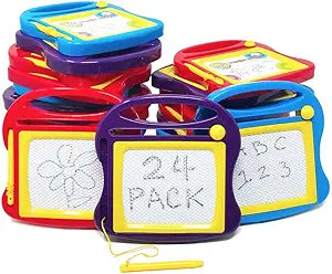Boley Mini Doodle Boards - 24 Pk Magnetic Drawing Set for Kids