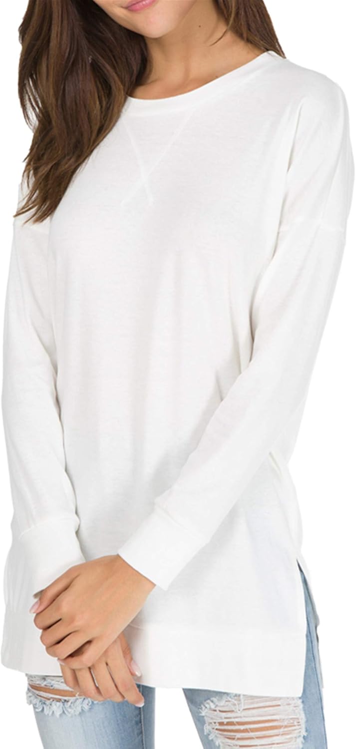 levaca Womens Fall Long Sleeve Pullover Casual Tunic Tops