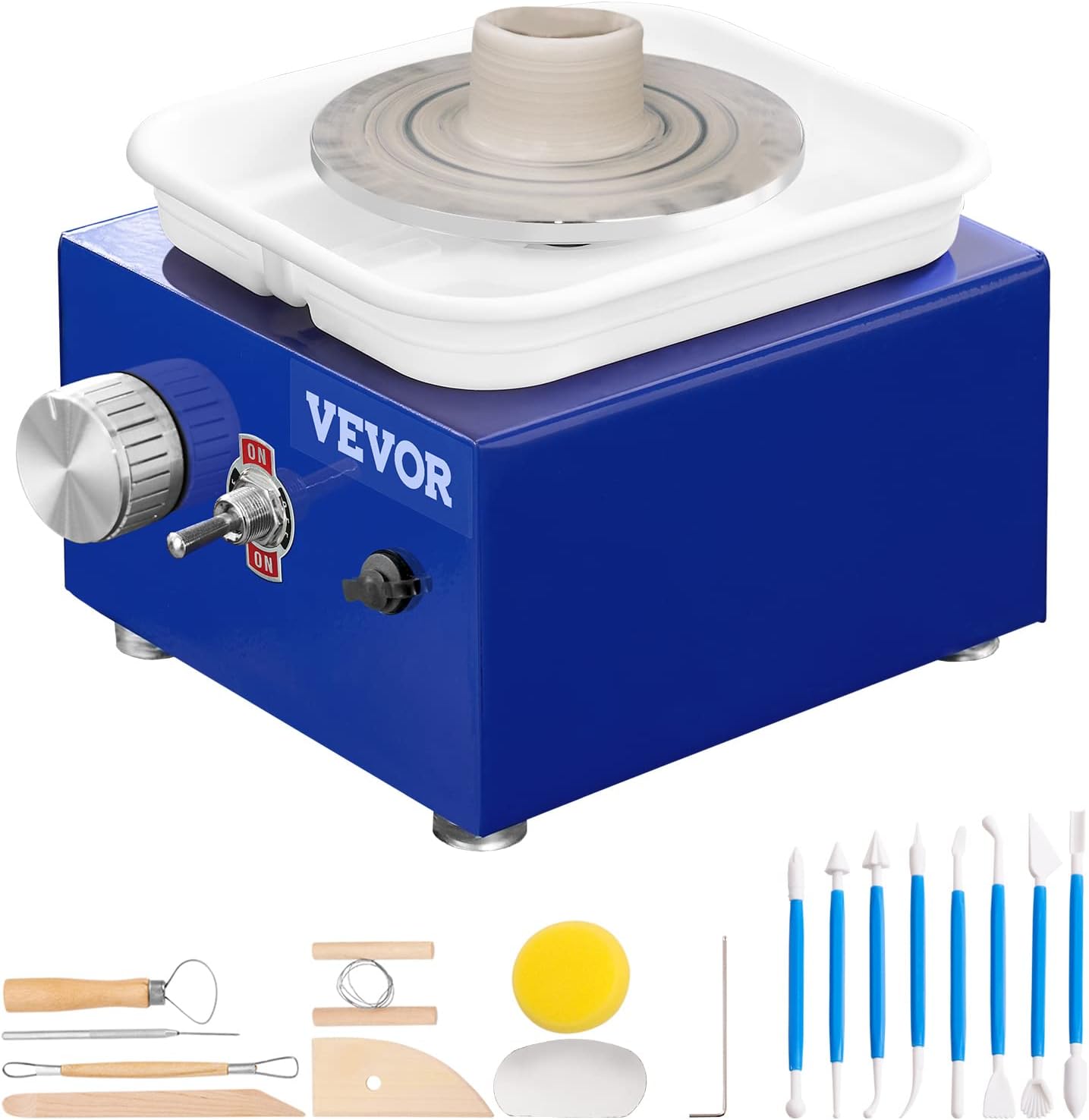 VEVOR Mini Pottery Wheel with Adjustable Speed and Accessories