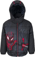 Marvel Zip Up Cosplay Puffer Jacket for Kids - Warm, Character Style