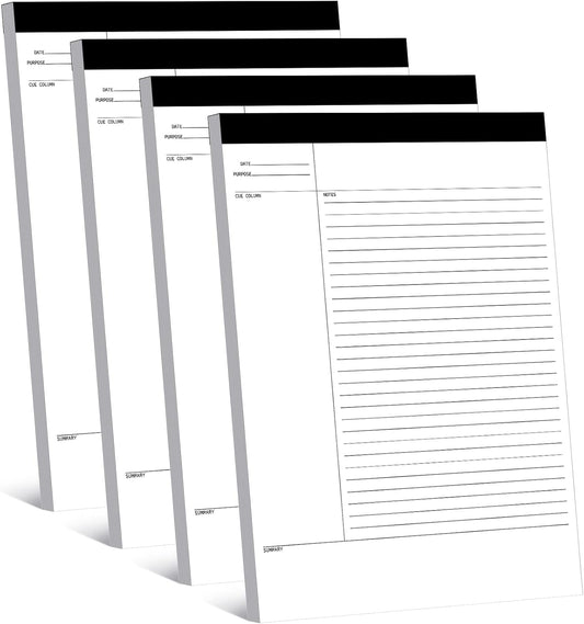 4 Pack 8.5x11.75 Legal Pads - 200 Sheets - College Ruled - White - Home, Office, School