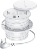Recessed Power Grommet 3-in Hole with 15W Wireless Charger - Desk