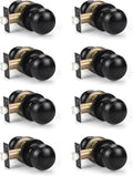 KNOBWELL 8 Pack Black Door Knob for Hallway and Closet - Matte Black