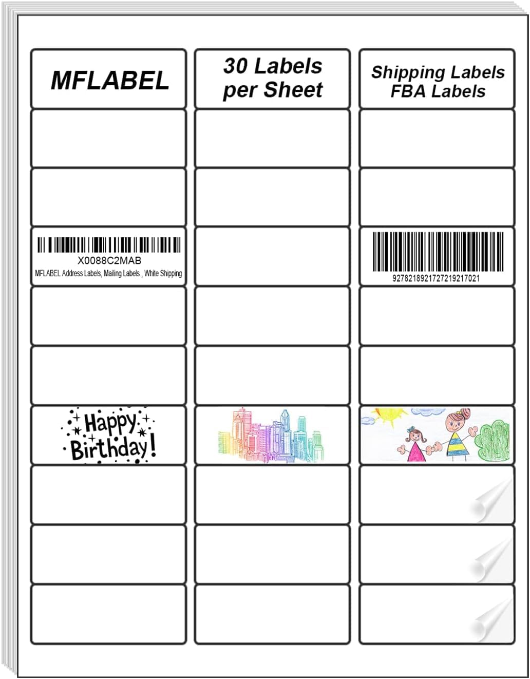 MFLABEL 1in x 2-5/8in Address Labels for Easy Shipping Needs