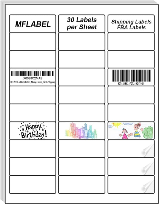 MFLABEL 1in x 2-5/8in Address Labels for Easy Shipping Needs