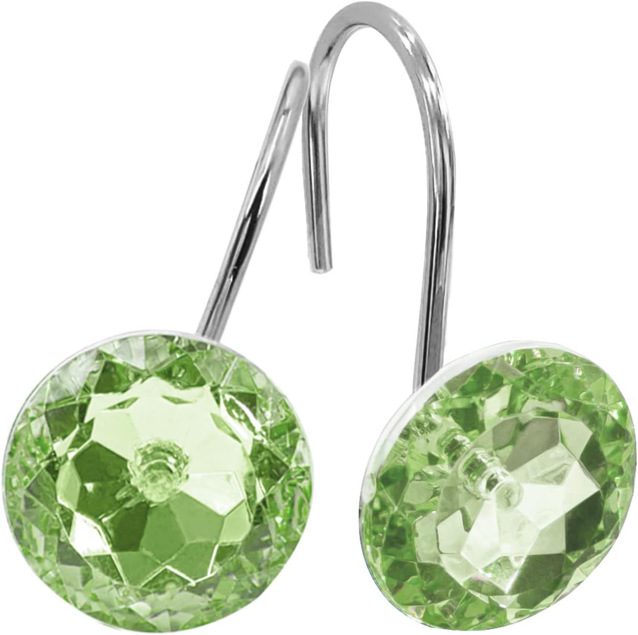 Rust-Proof Sage Green Shower Curtain Rings - 12 Pack