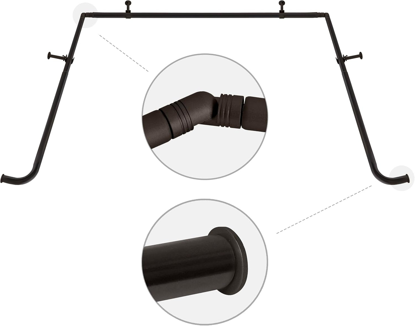 MERIVILLE 1-Inch Bay Window Rod Set - Oil-Rubbed Bronze