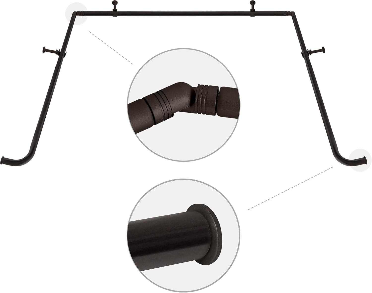 MERIVILLE 1-Inch Bay Window Rod Set - Oil-Rubbed Bronze