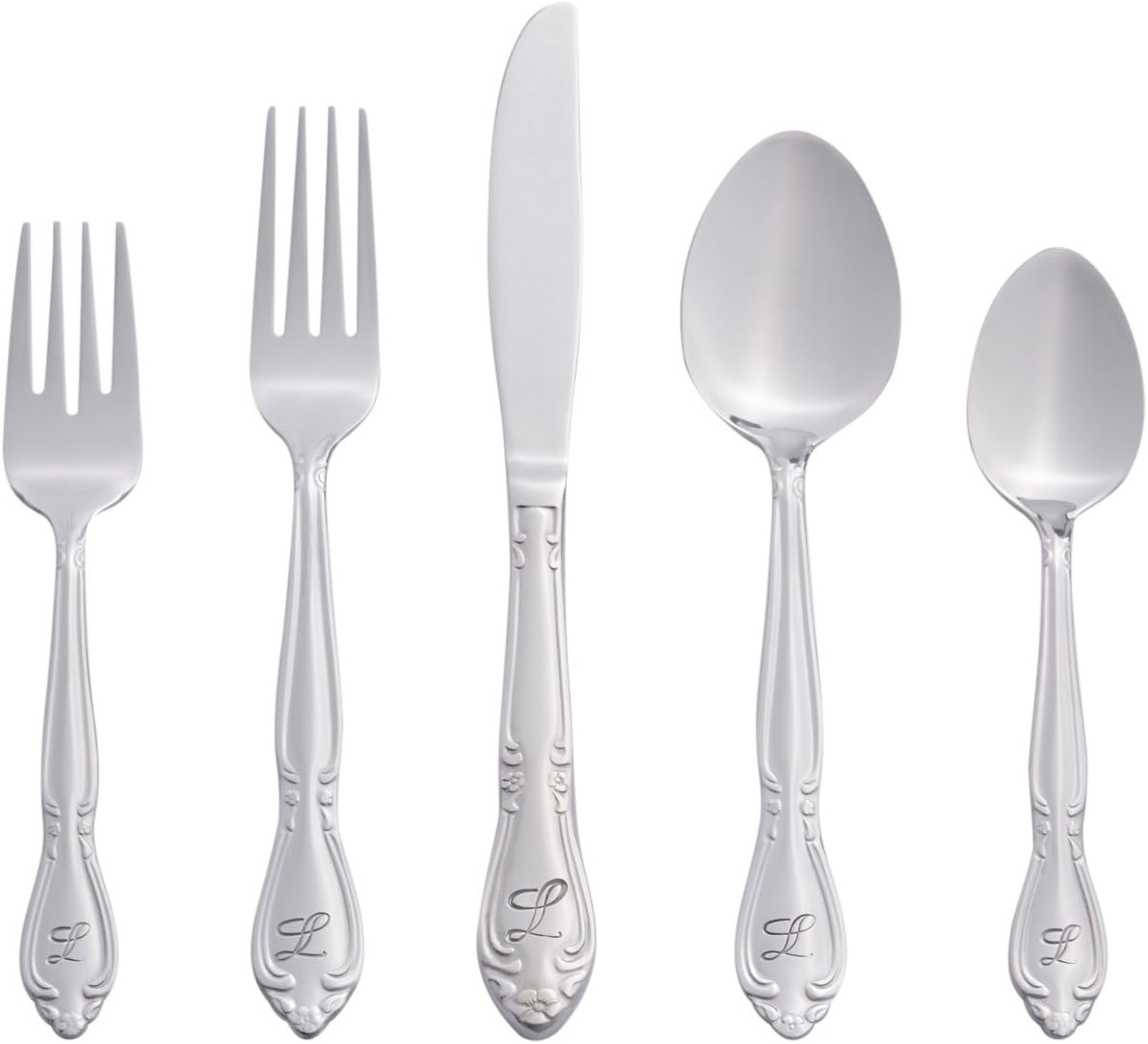 RiverRidge Rose Monogrammed Flatware Set for Elegant Dining