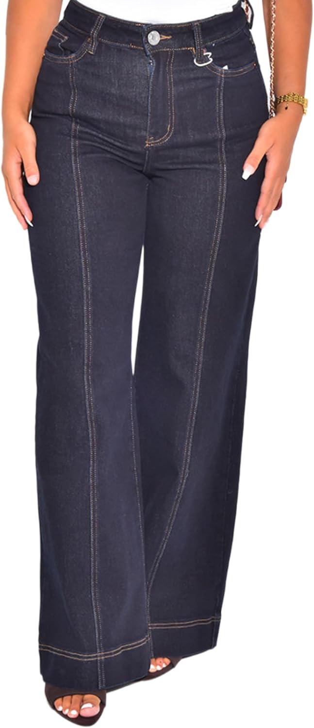 FairBeauty Women's High Waist Baggy Denim Jeans for Casual Style