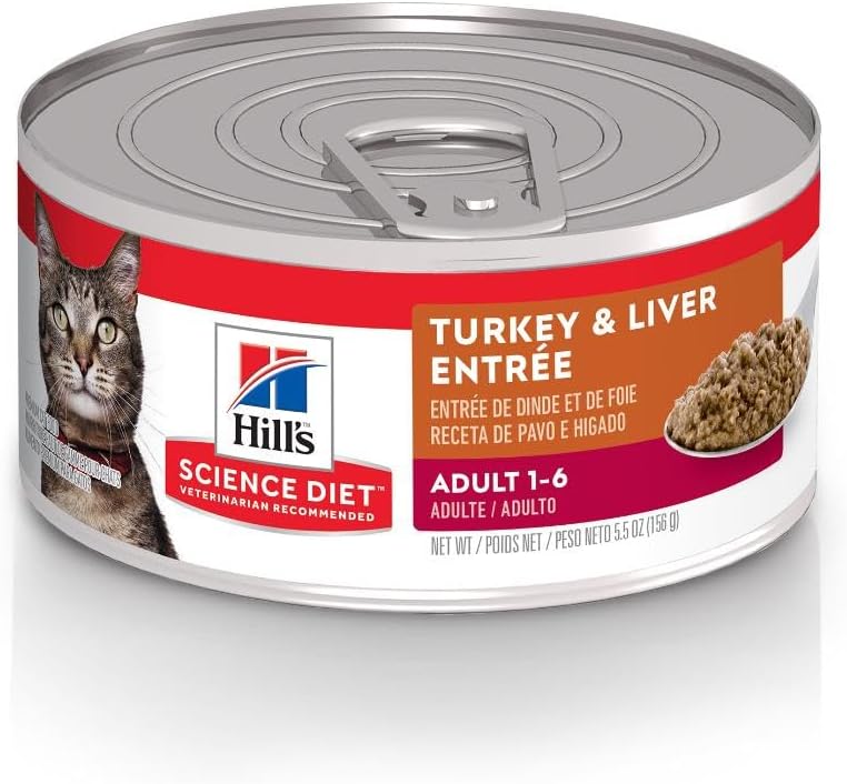 Hill's Science Diet Adult Wet Cat Food, Turkey & Liver Minced