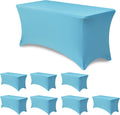 4ft Stretch Table Cover Fitted Light Blue Spandex - 8 Pack