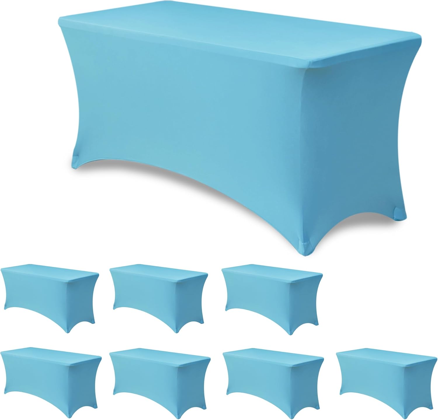 4ft Stretch Table Cover Fitted Light Blue Spandex Table Cloths