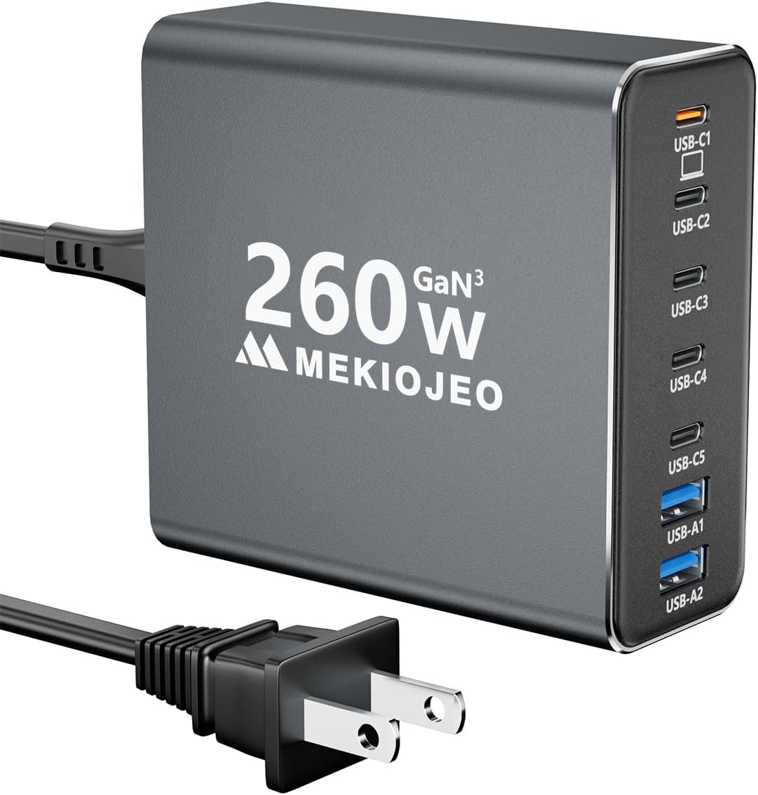 Ultra-Fast 7-Port USB C Charger by MEKIOJEO