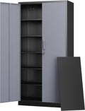 Letaya Metal Storage Cabinet with Lock Door and 5 Shelves - Sturdy